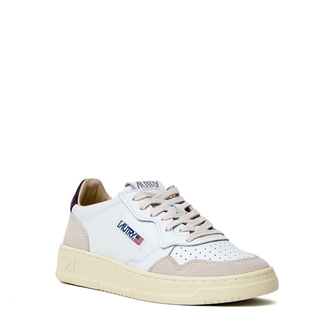 Autry White Fig Medalist Low Suede Sneakers