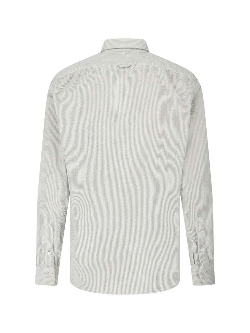 Finamore Grey Shirt With Button-Down Front And Long Sleeves