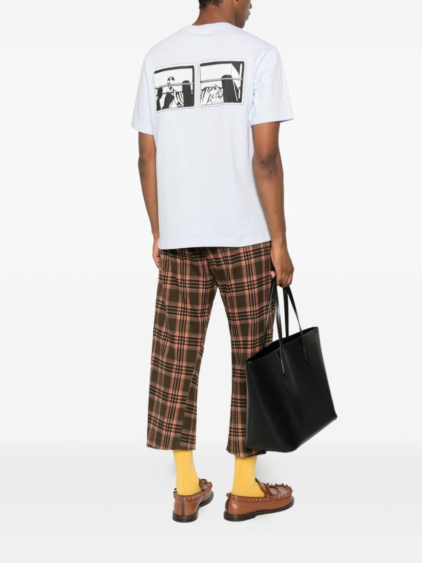 Kenzo Crew Neck T-Shirt In Light Blue Organic Cotton