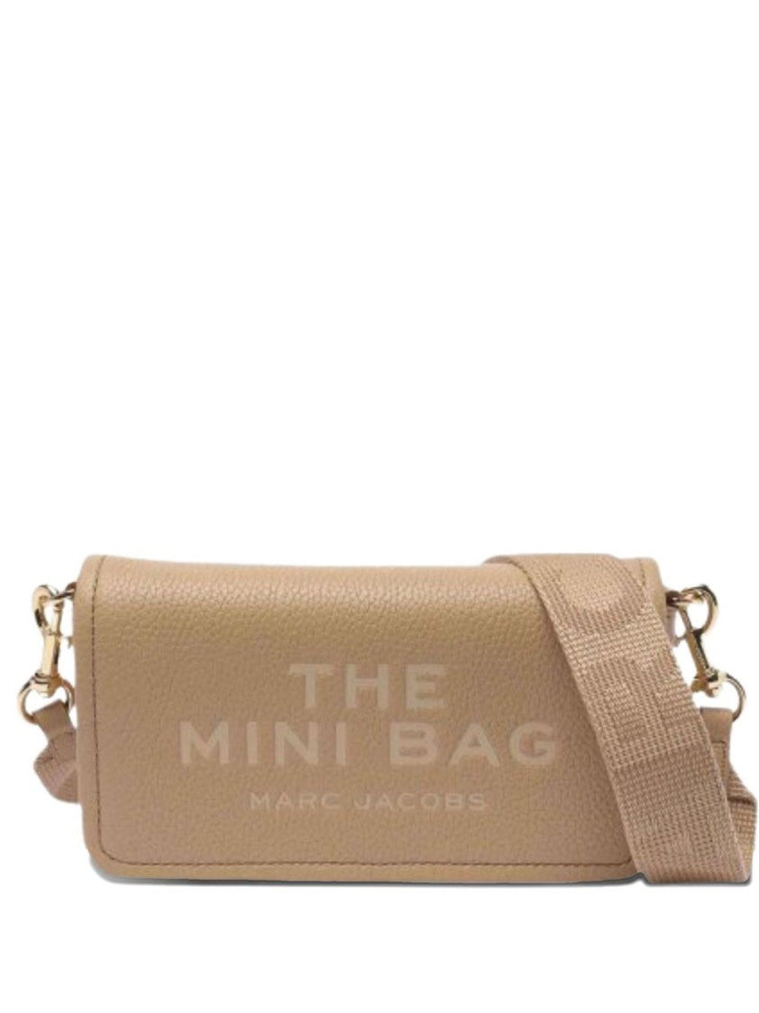 Marc Jacobs Brown Embossed Logo Leather Shoulder Bag