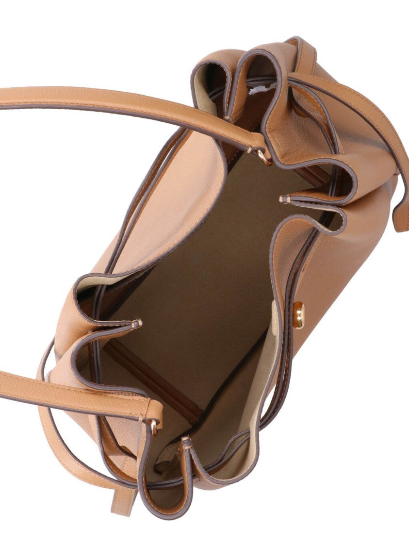 Tory Burch Beige Romy Large Leather Bucket Bag