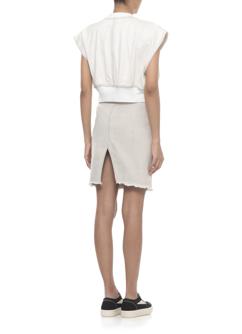 Drkshdw By Rick Owens Ivory Tatlin Zip Cotton Vest