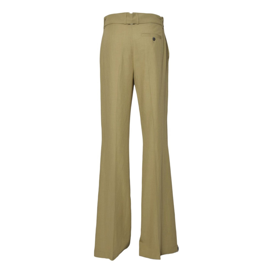 Room 52 Bianca Mustard Viscose And Linen Trousers