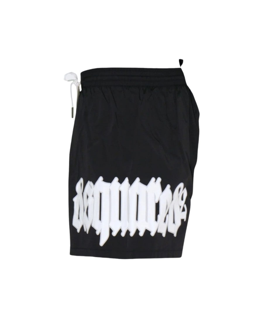 Dsquared2 Relaxed-Fit Black Shorts With Gothic Detailing