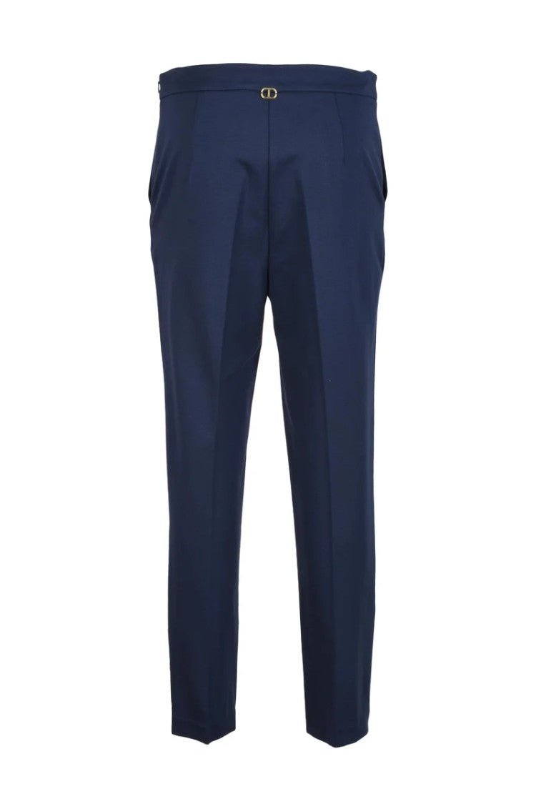 Twin-Set Capri High-Waist Trousers - Blue