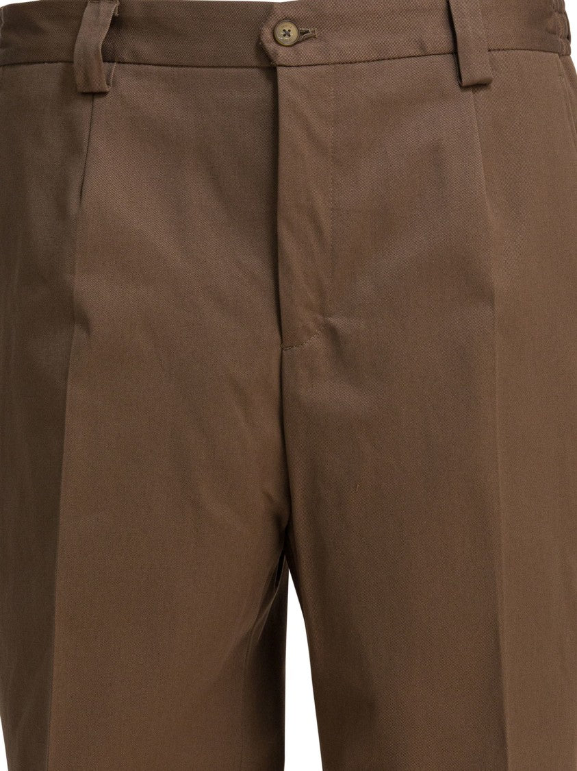 Briglia Straight-Leg Brown Trousers With Button Closure