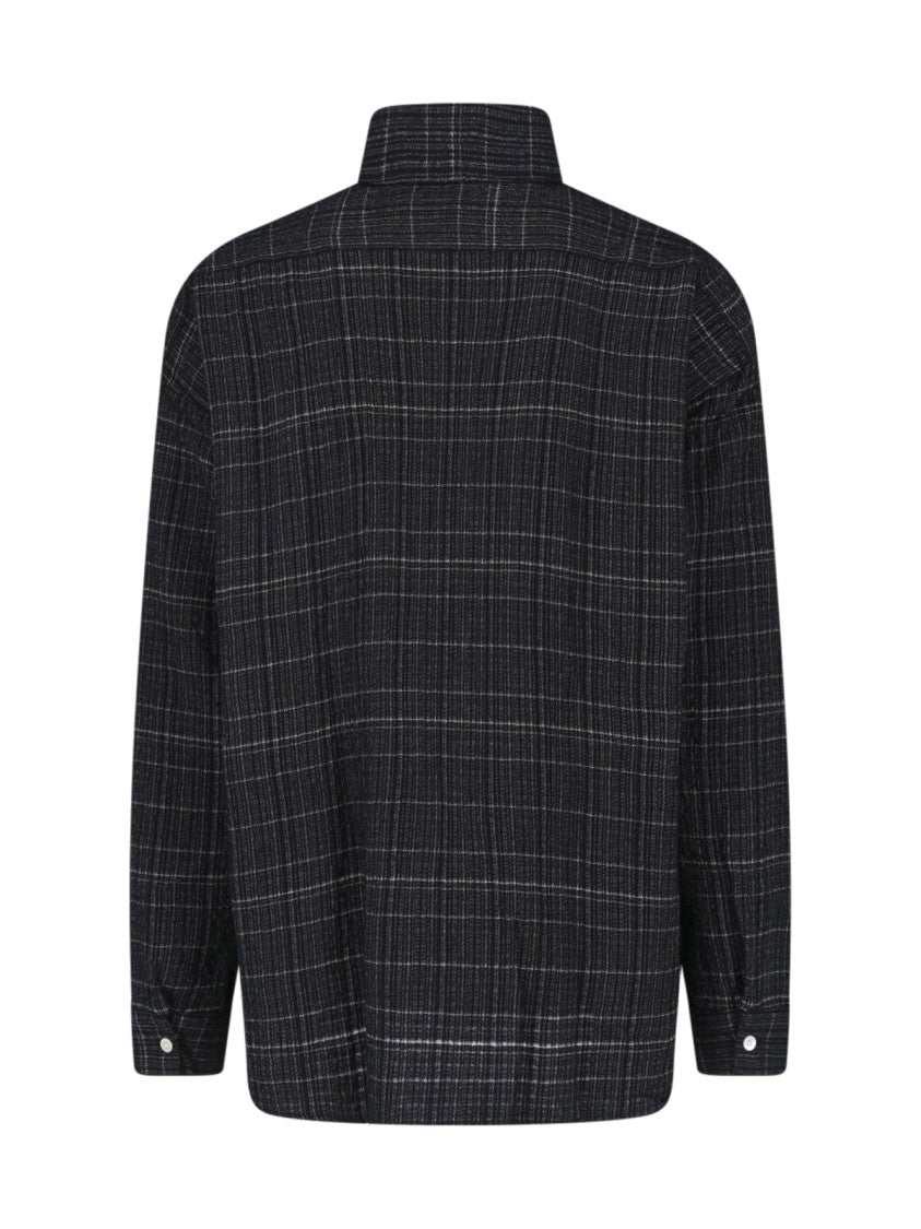 Sunflower Black Stable Checkered Wool-Blend Shirt