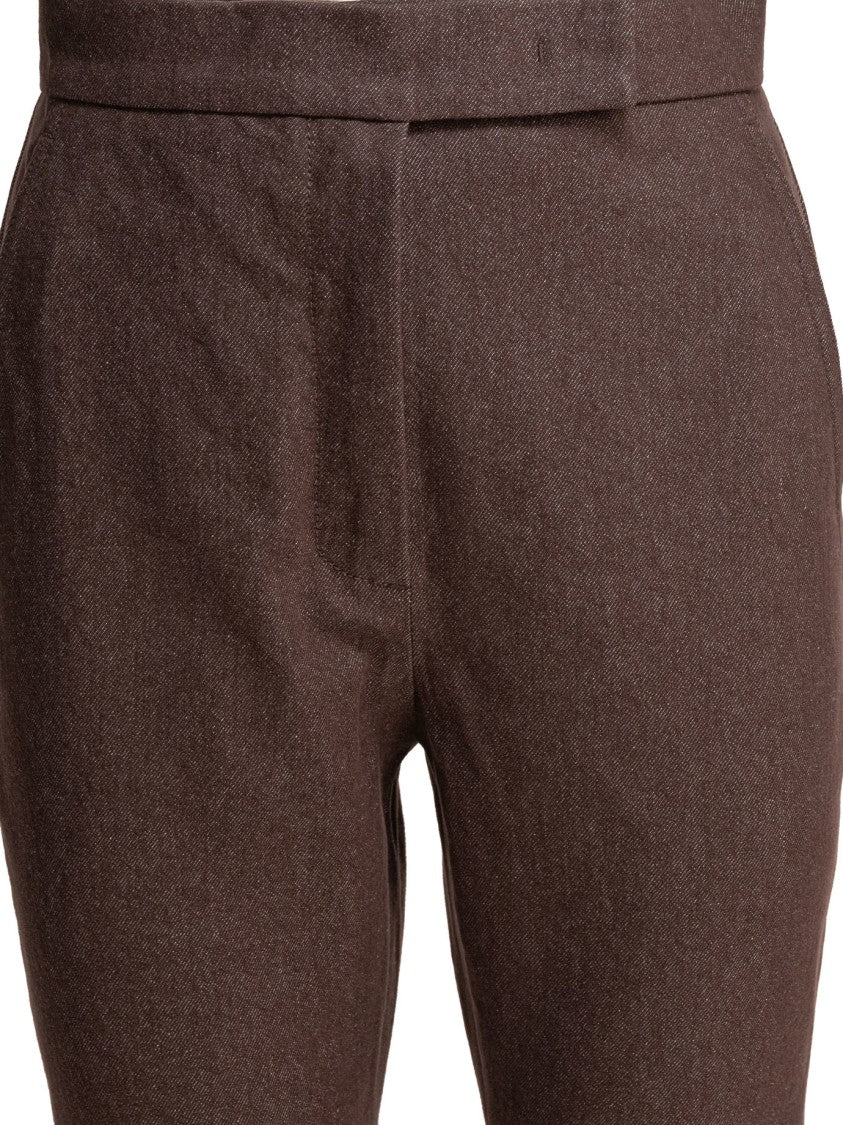 Max Mara Denim-Effect Cotton Trousers