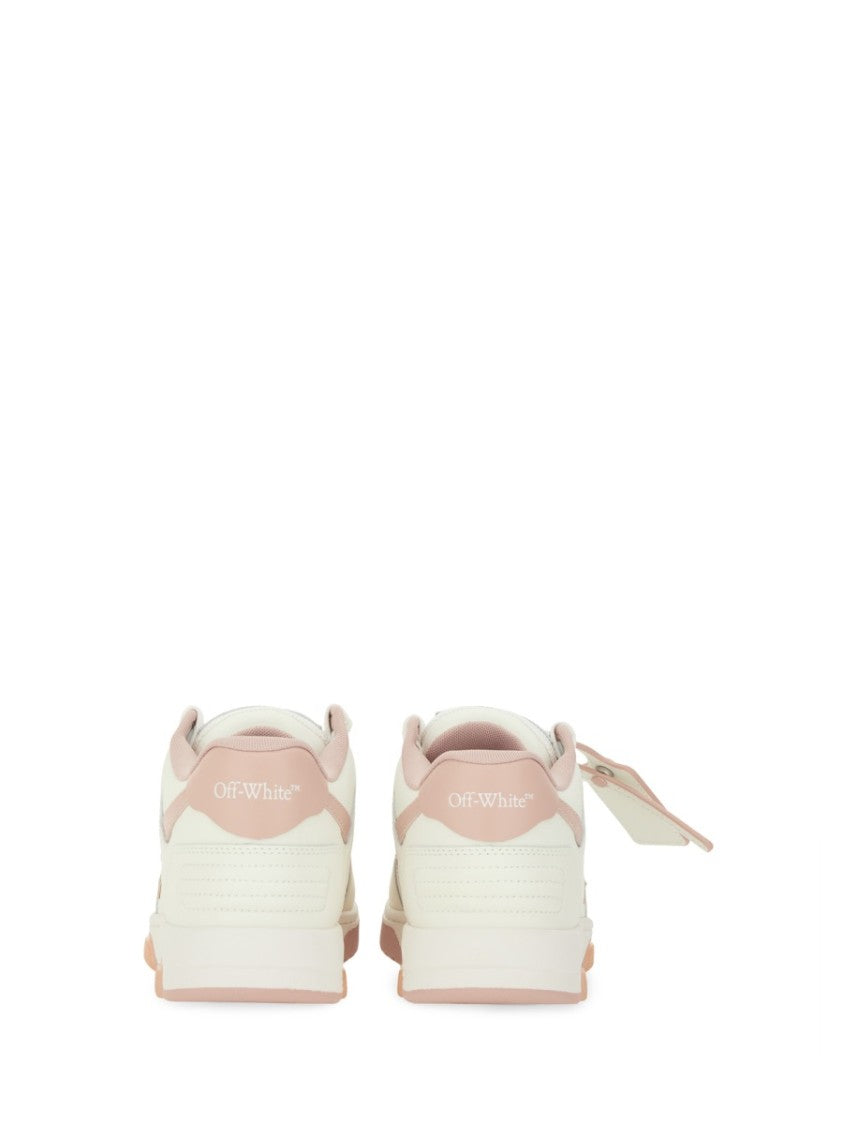 Off-White White Out Of Office Pink Arrow Leather Sneakers