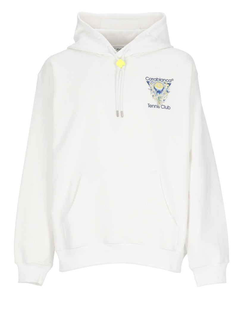 Casablanca White Tennis Club Cotton Hoodie