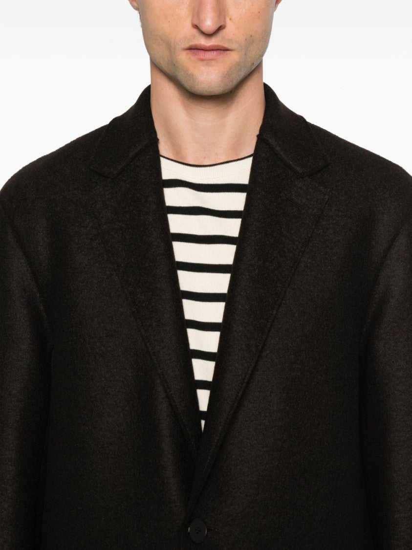Harris Wharf London Tailored Long Coat With Classic Lapel