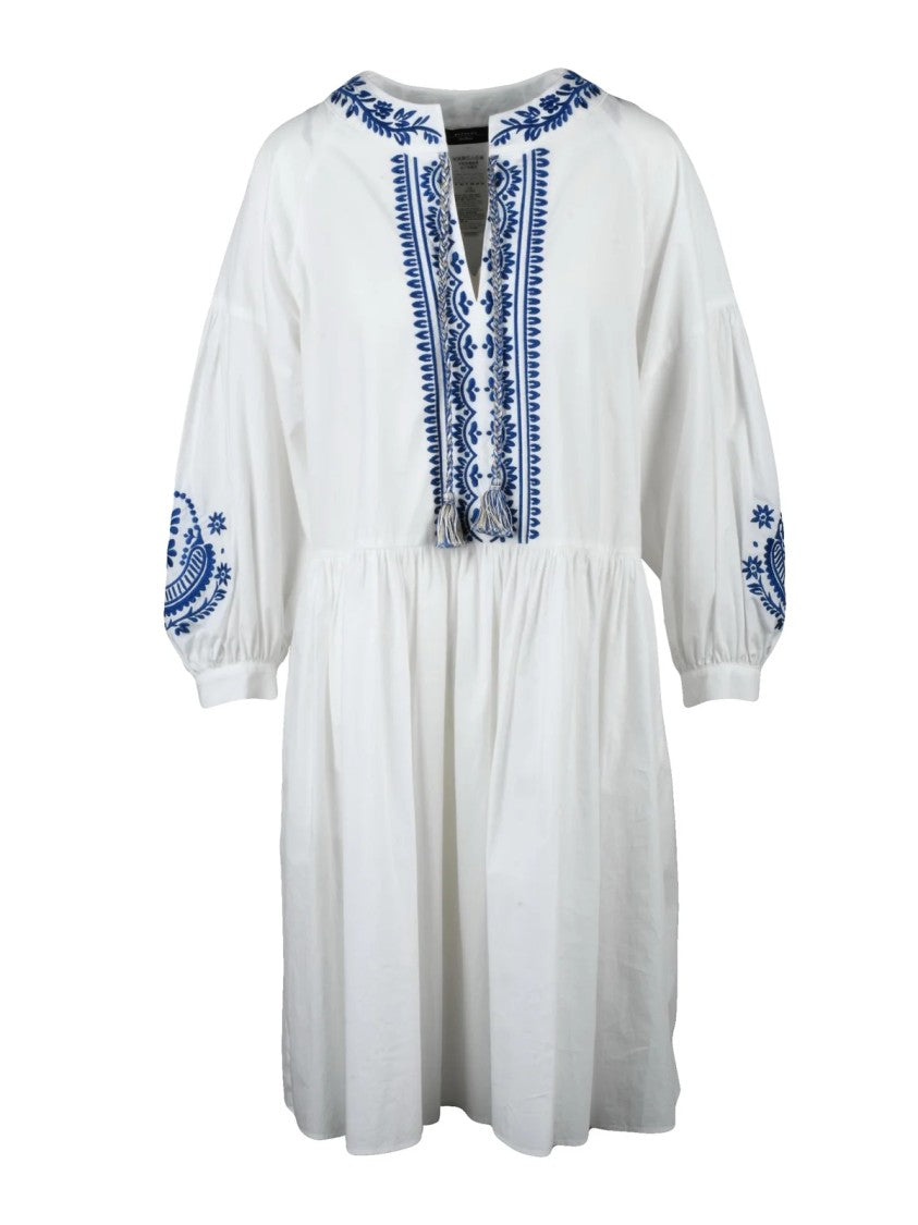 Max Mara Dirce Dress Cotton - White/Blue
