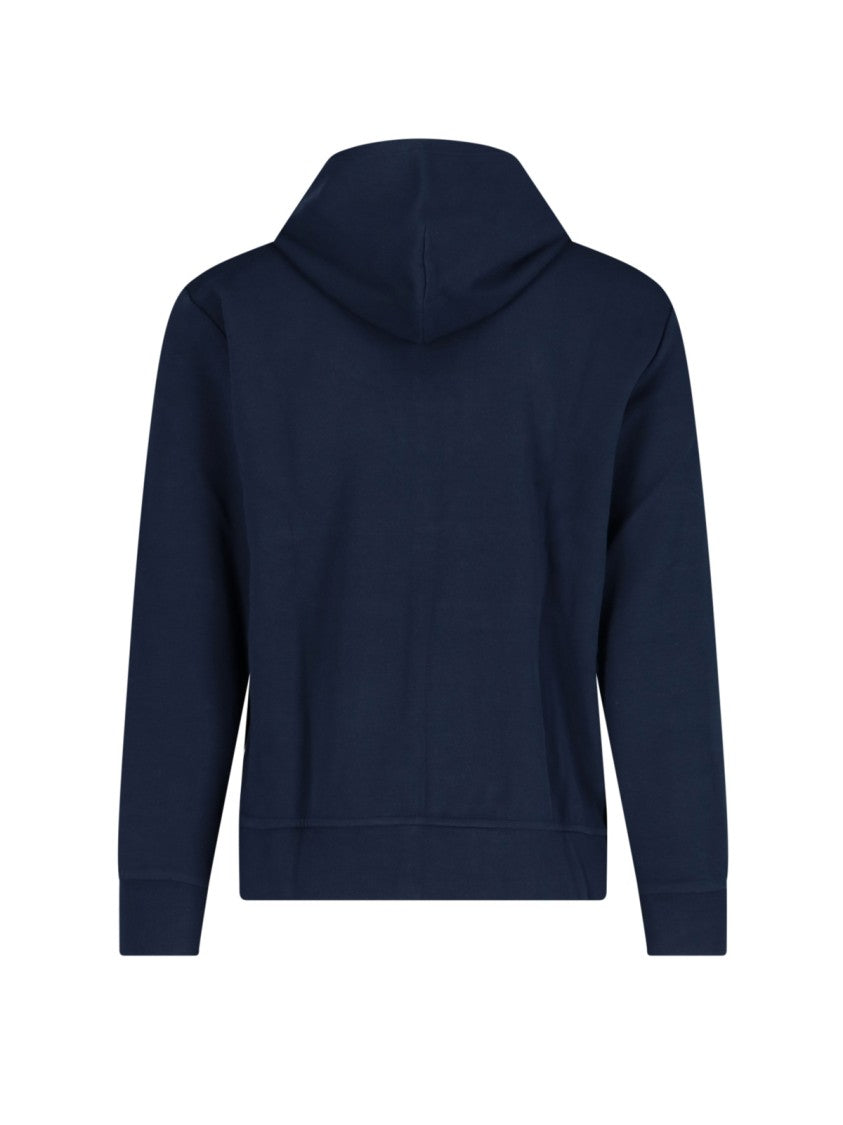 Polo Ralph Lauren Navy Smooth Texture Ribbed Knit Hooded Sweatshirt