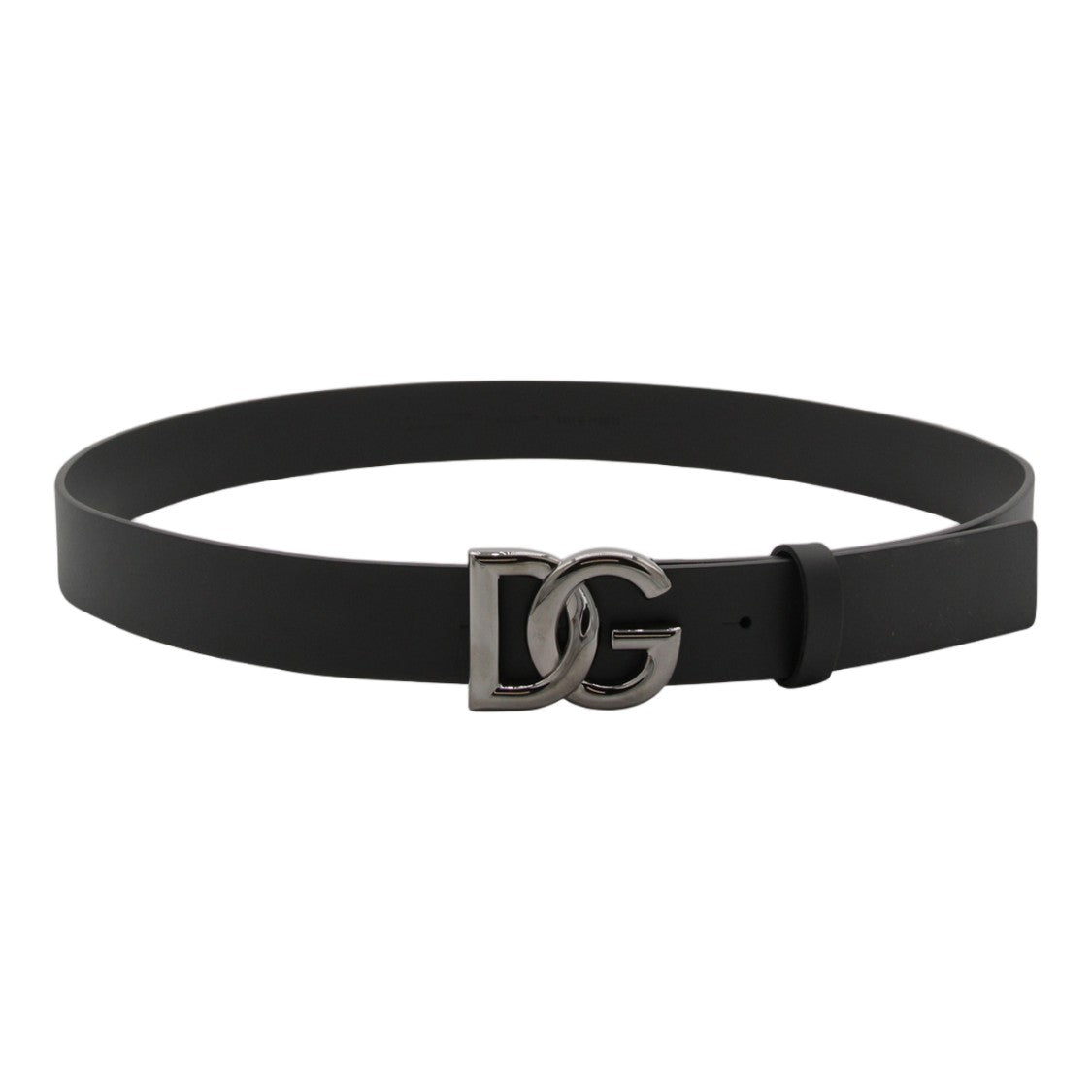 Dolce & Gabbana Matte Finish Black Belt With Interlocking Initials