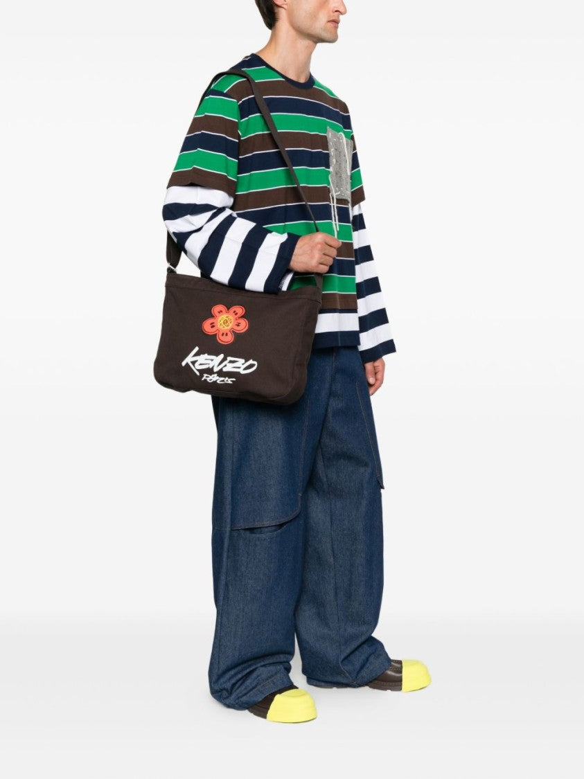 Kenzo Rectangular Crossbody Bag With Graphic Floral Design