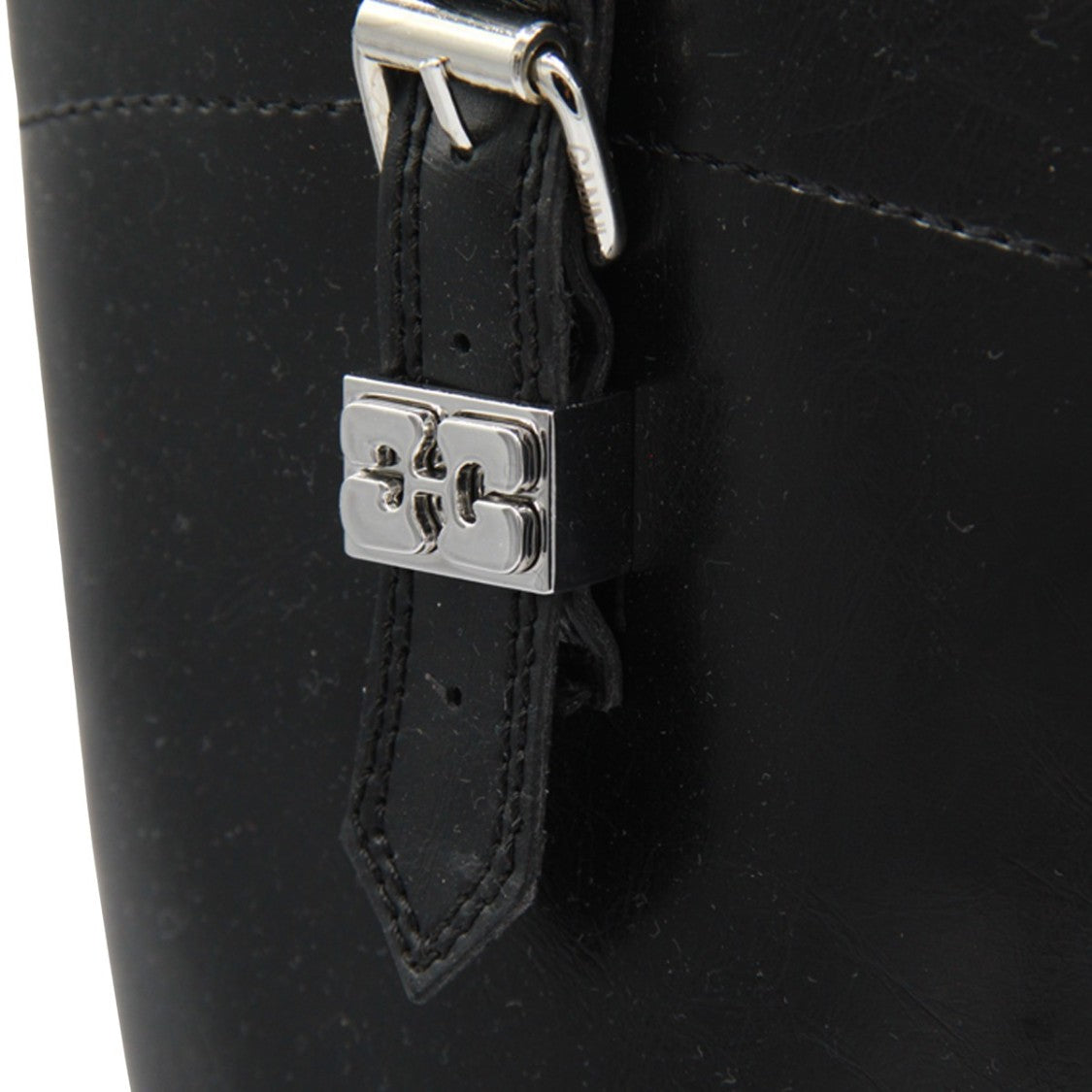 Ganni Tall Black Boots With Sole