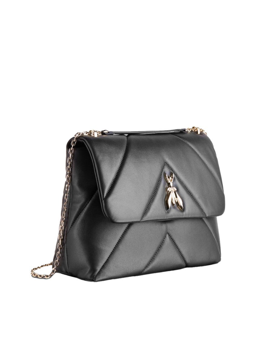 Patrizia Pepe Fly Padded Crossbody Bag In Black
