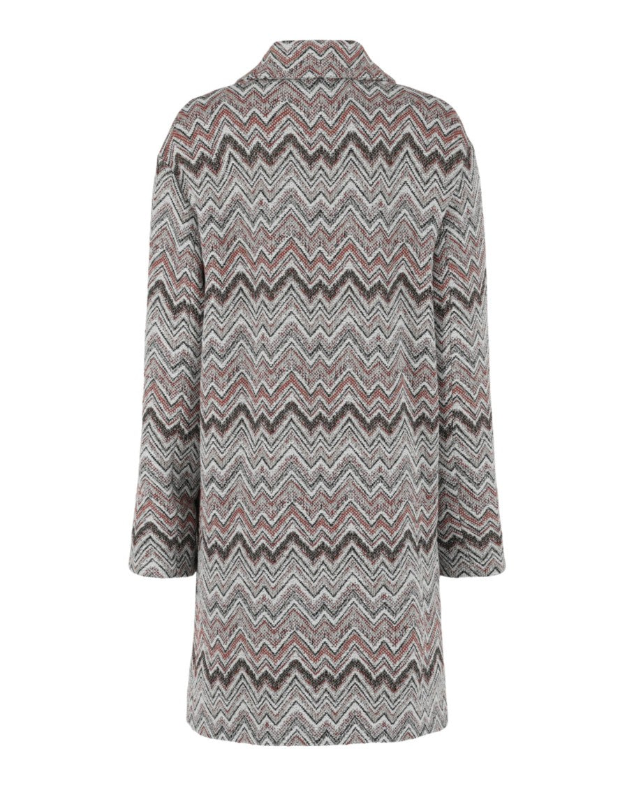 M Missoni Tweed Chevron-Pattern Coat