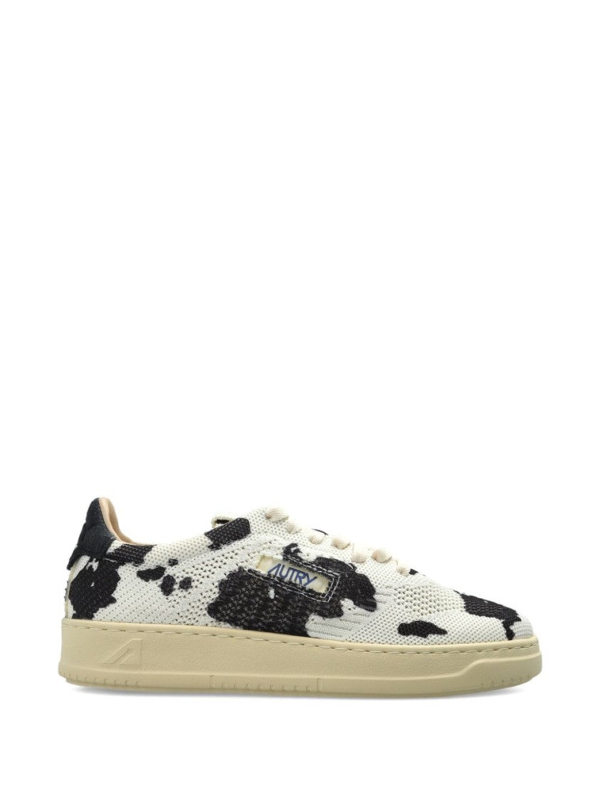 Autry White Black Animal Print Sneakers