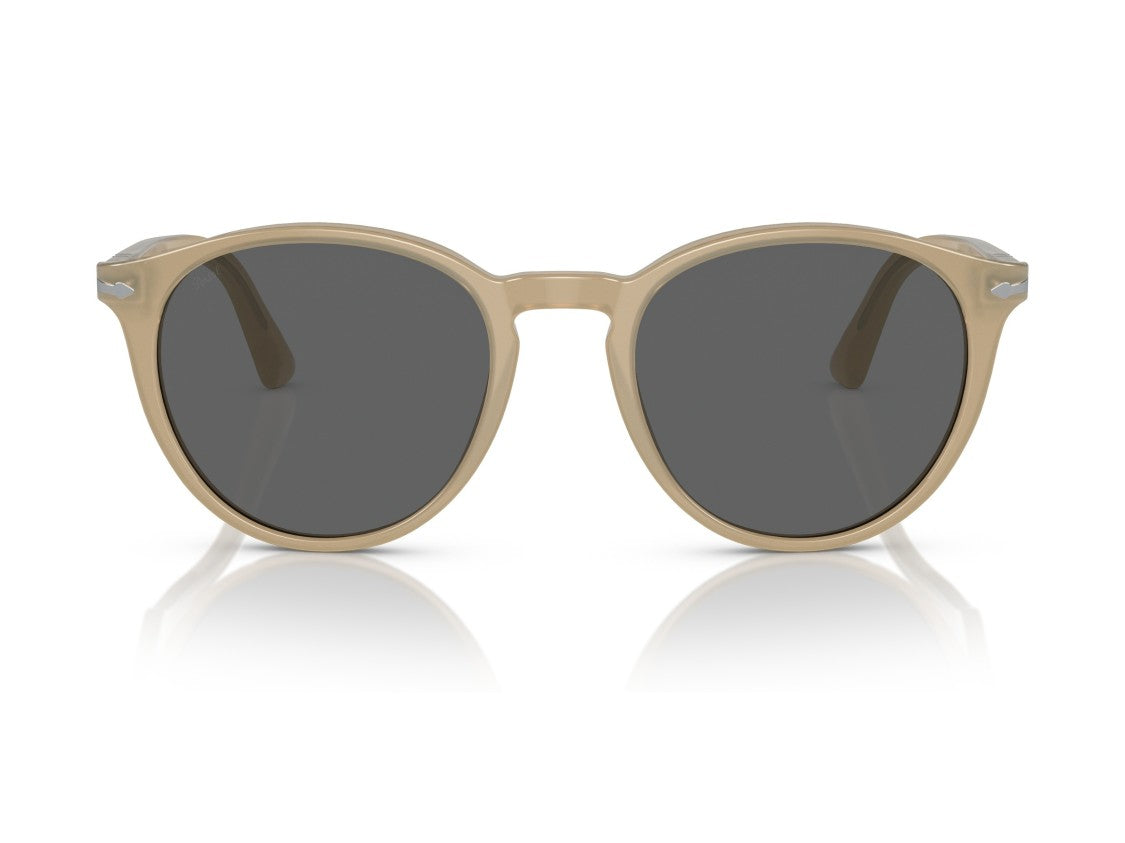 Persol 0Po3152s Rounded Translucent Beige Acetate Sunglasses