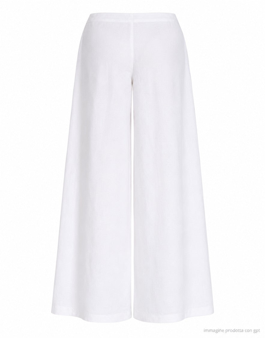 Hira White Linen Trousers