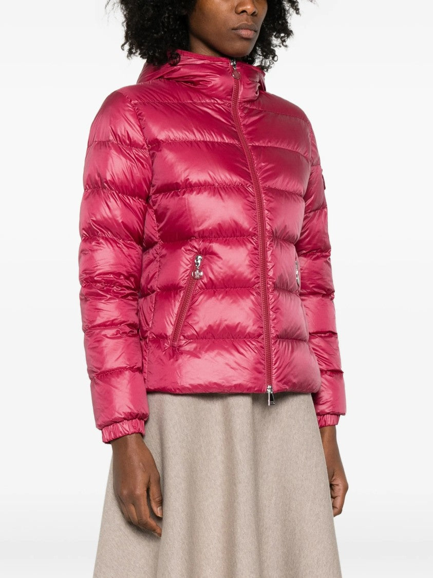 Moncler Red Glesse Quilted Cropped Jacket