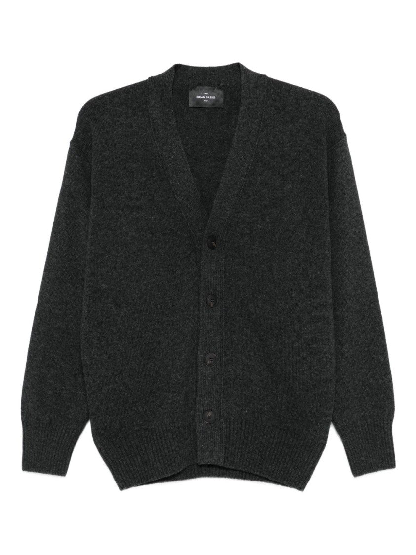 Gran Sasso Chunky Knit Cardigan With V-Neckline