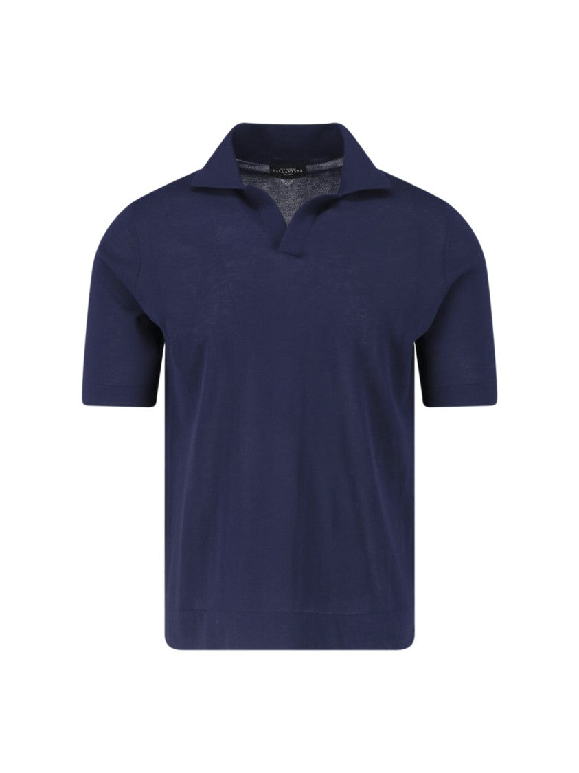 Ballantyne Navy Blue Classic Cotton Polo Shirt