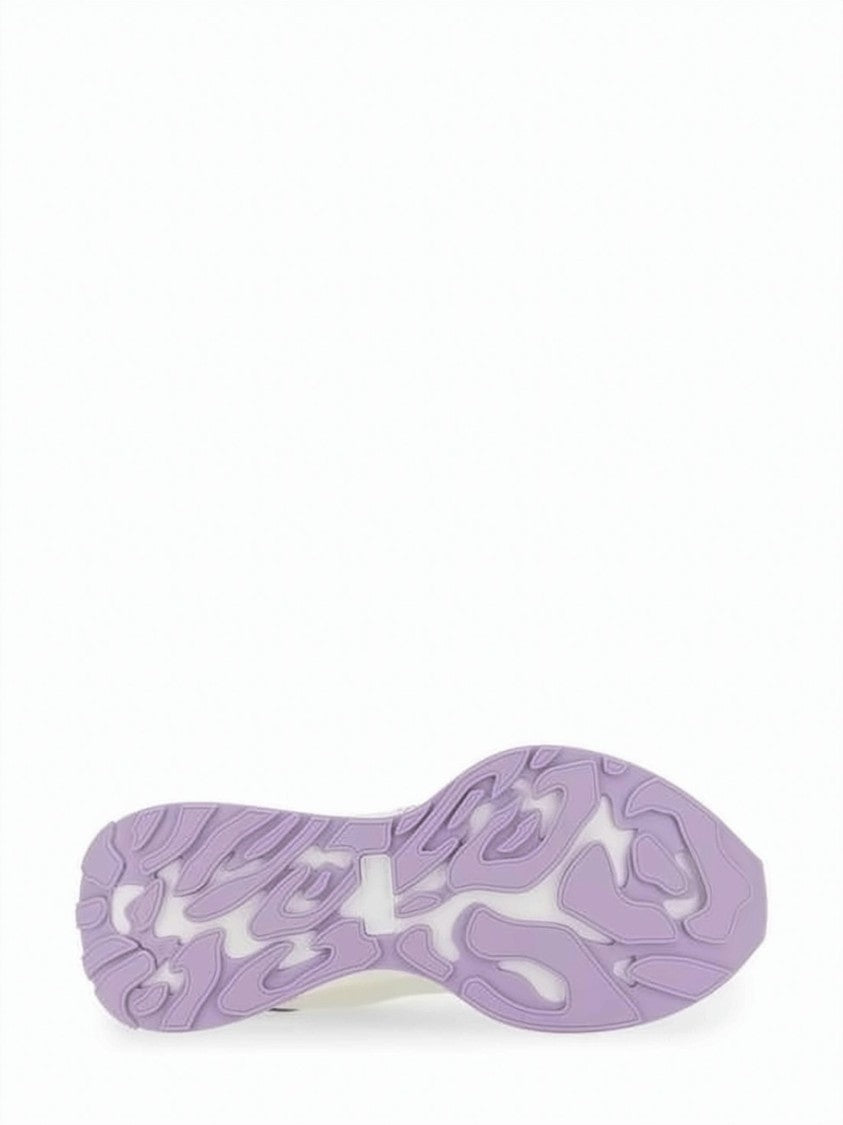 Alexander Mcqueen White Sneakers With Lavender Accents And Artistic Design