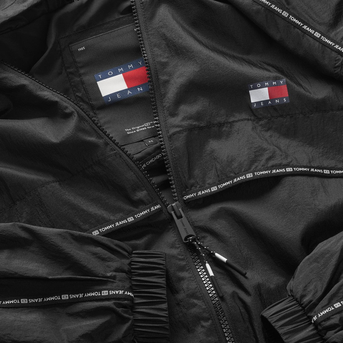 Tommy Jeans Black Full Zip Jacket With Tommy Badge