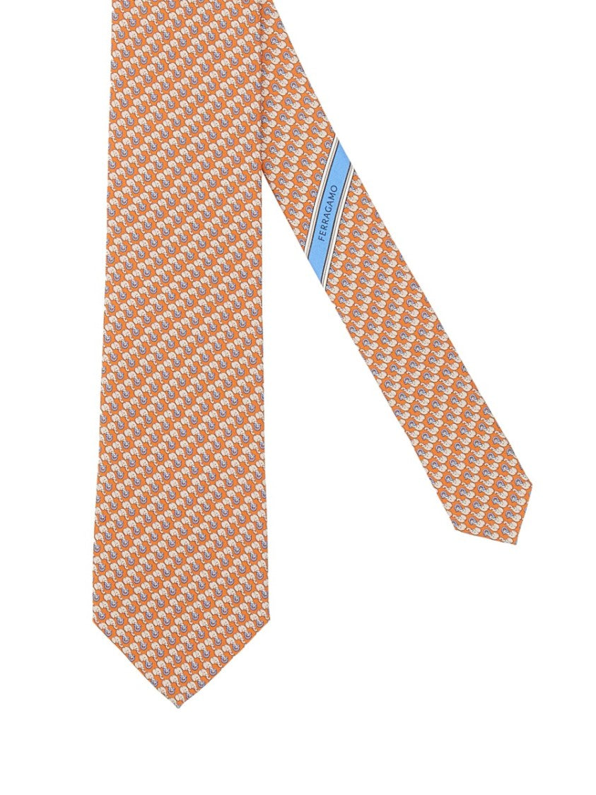 Ferragamo Refined Silk Tie With Vibrant Pattern