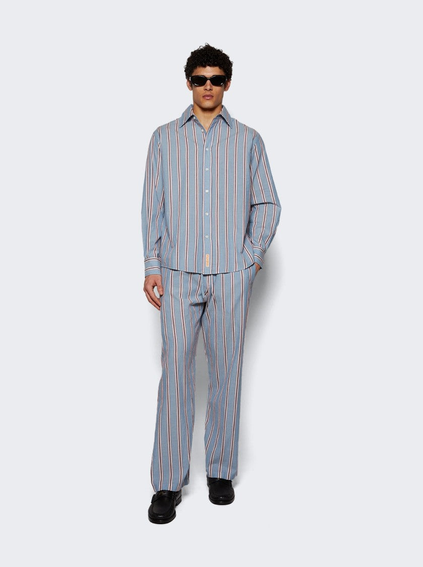 Bode Regatta Stripe Pajama Pants Blue