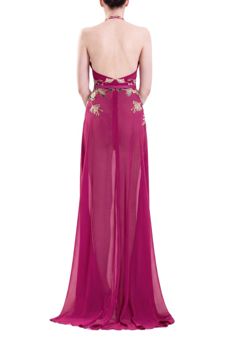 Saiid Kobeisy Embroidered Georgette Dress