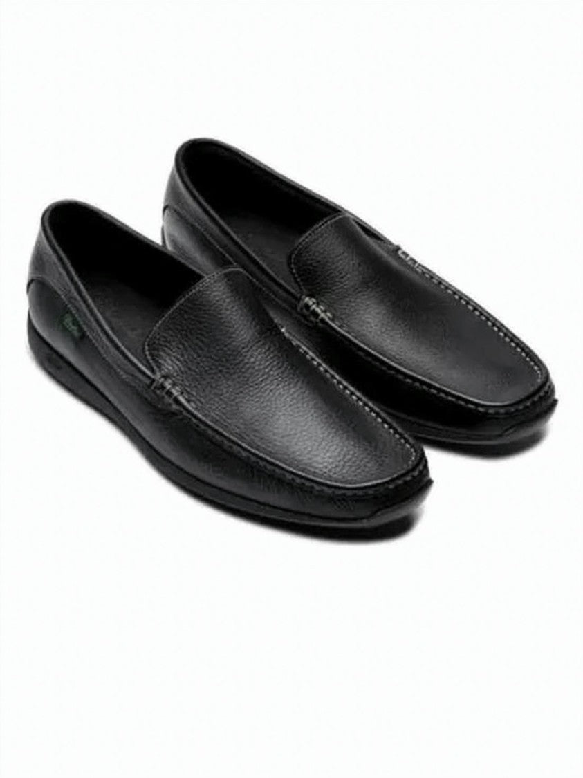Paraboot Textured Leather Loafers With Rounded Toe