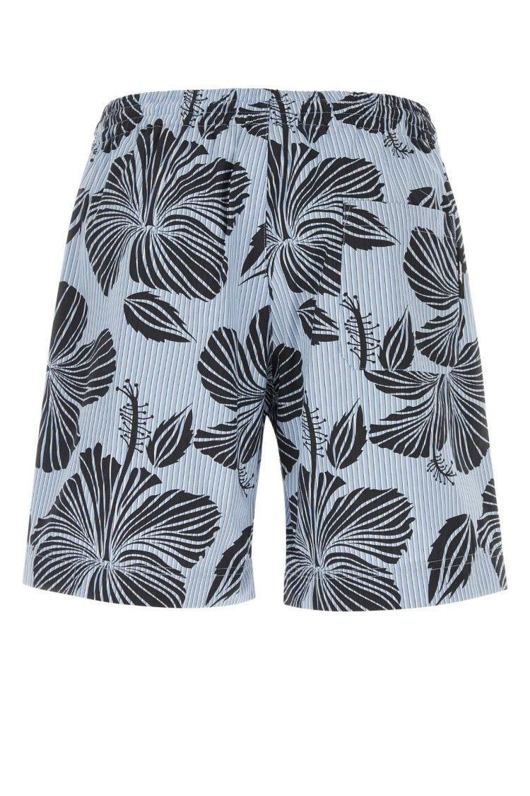 Msgm Embroidered Poplin Bermuda Shorts
