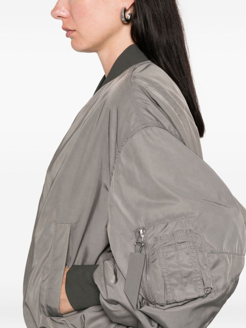 The Attico Oversized Gray Jacket With Exaggerated Puffed Sleeves