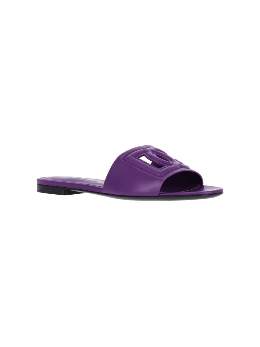 Dolce & Gabbana Minimalist Interlocking Logo Sandals