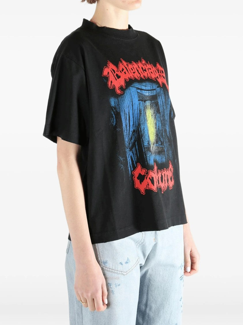 Balenciaga Black Medium Fit Boxy Graphic T-Shirt