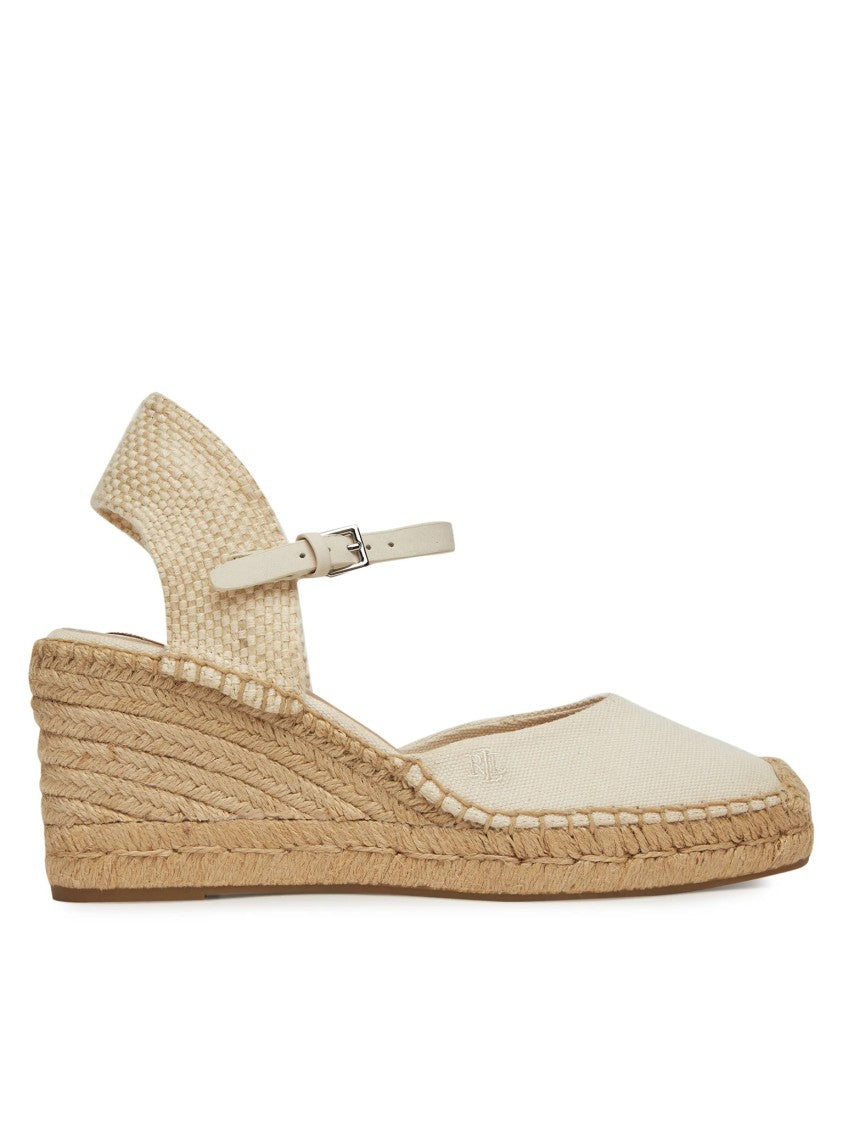 Lauren Ralph Lauren Woven Detailing Closed-Toe Wedge Espadrilles With Jute-Wrapped Platform