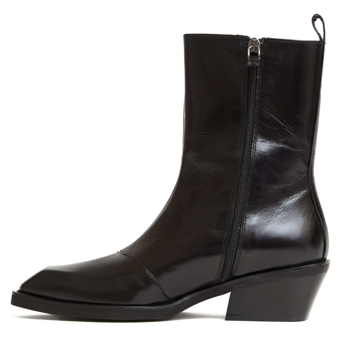 Poeve Ankle Boots In Smooth Black Leather