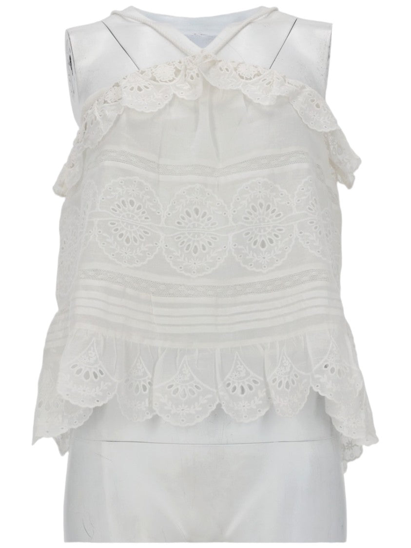 Isabel Marant Étoile Prisha Sleeveless Eyelet Lace Tank Top