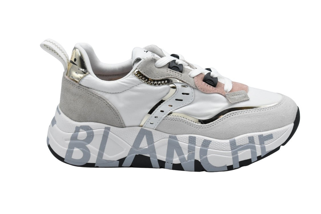 Voile Blanche Flat Shoes With Laced Closure And Chunky Sole