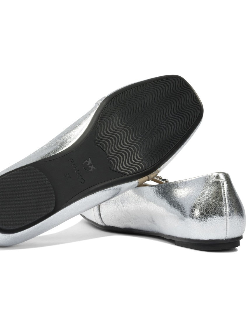 Pinko Leather Ballet Flats With Square Toe