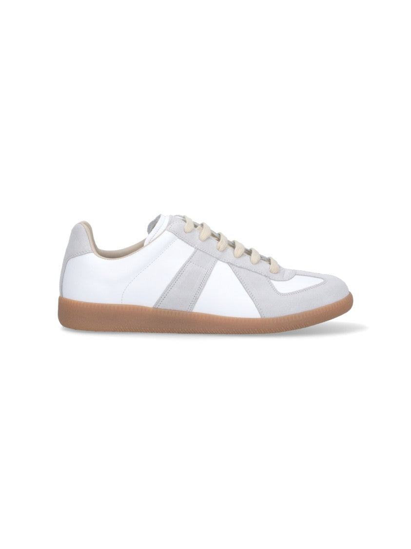 Maison Margiela White Replica Low-Profile Leather Sneakers
