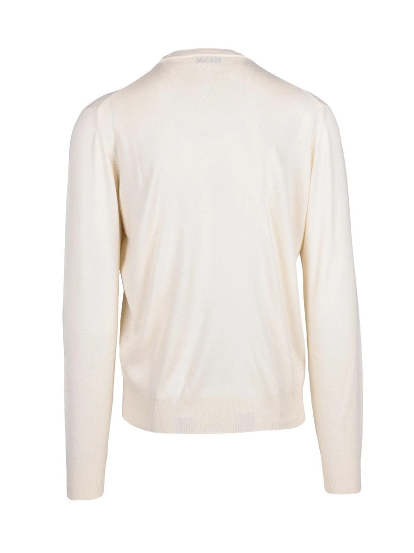 Filippo De Laurentiis Merino Silk Cashmere Blend Sweater With Minimalist Design