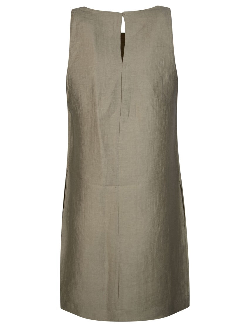 Alpha Studio Linen Blend Keyhole Back A-Line Dress