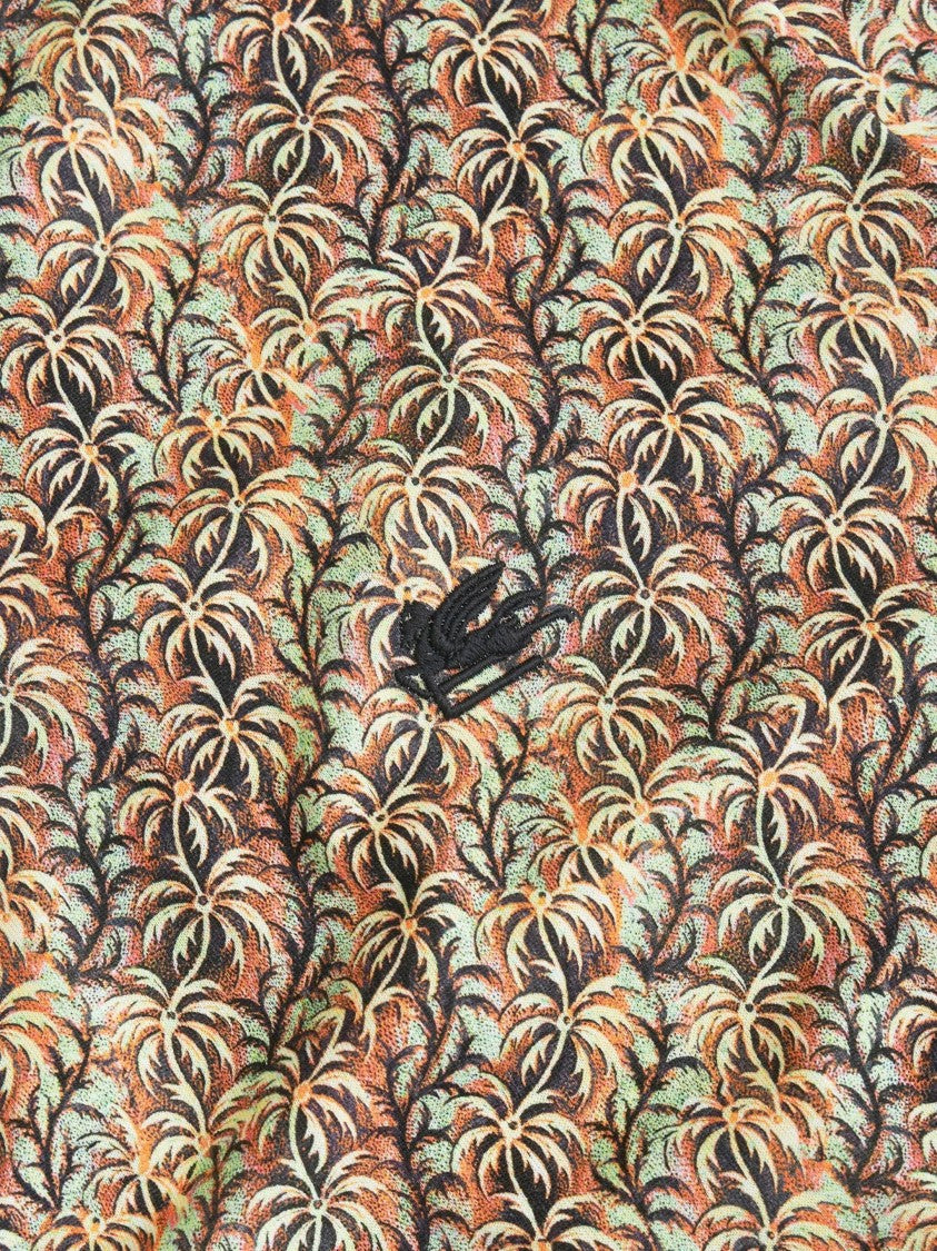 Etro Palm Tree-Print Cotton T-Shirt