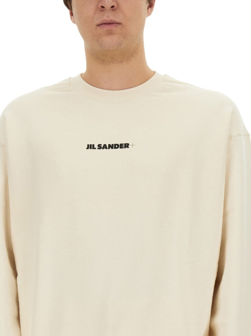 Jil Sander Crew Neck Sweatshirt With Signature Logo