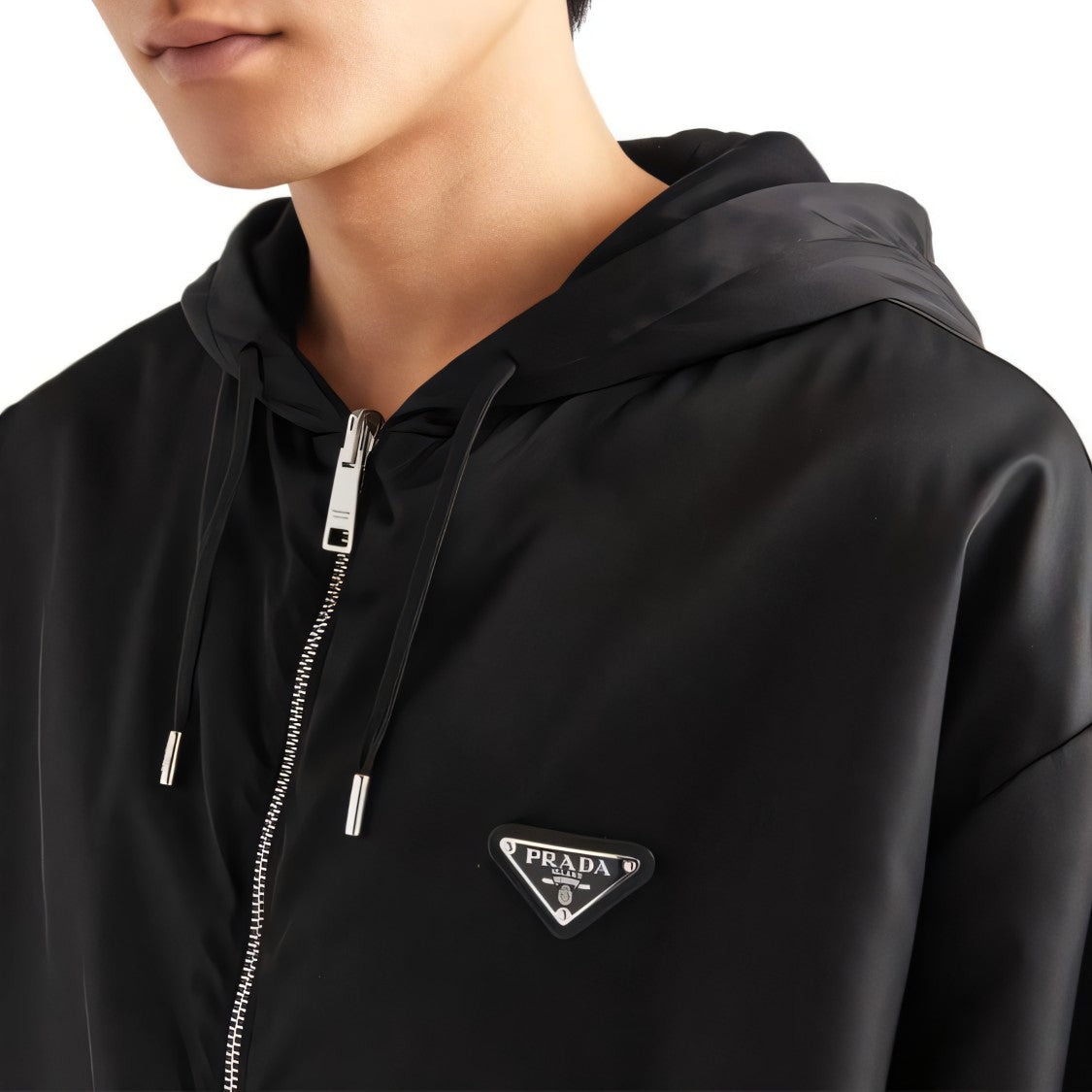 Prada Zip-Up Hooded Jacket