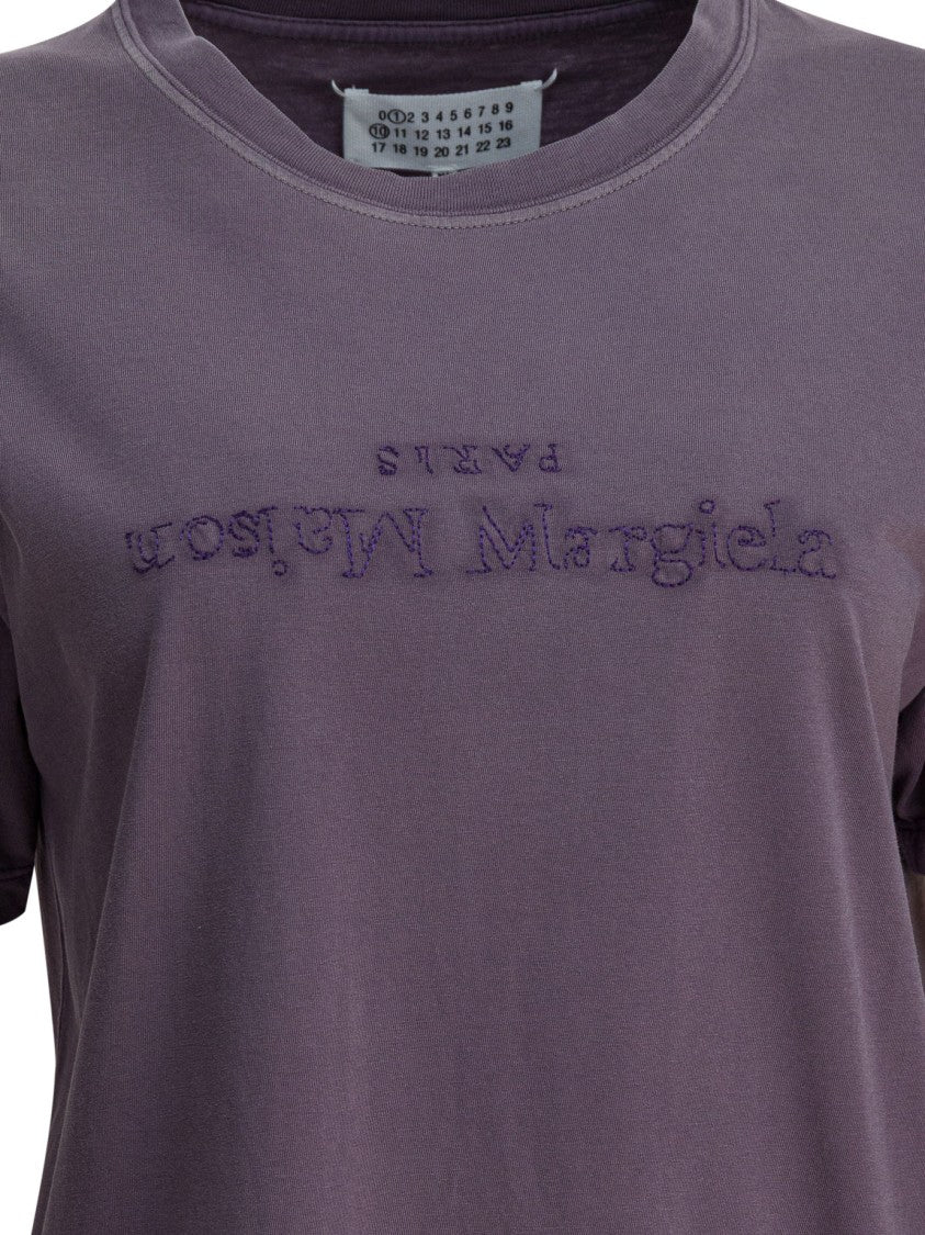 Maison Margiela T-Shirt With Upside-Down Logo And Signature Stitching
